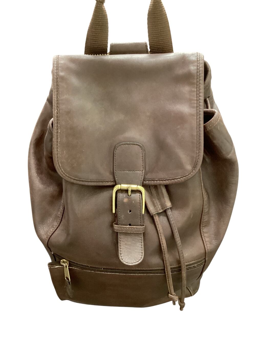 Vintage Coach Backpack Unisex 1Size XL K5B-0529 Leather Buckle Closure DarkBrown